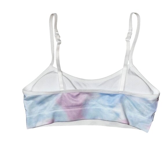 Girls Tie-Dye Adjustable Strap Soft Bra M White/Pink/Blue 1697 - Picture 2 of 3
